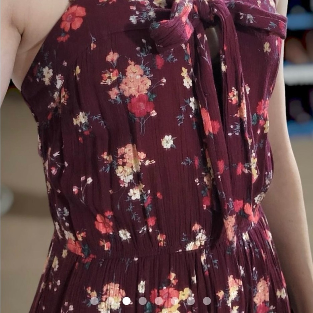 Xhilaration Burgundy Floral Maxi Dress Medium